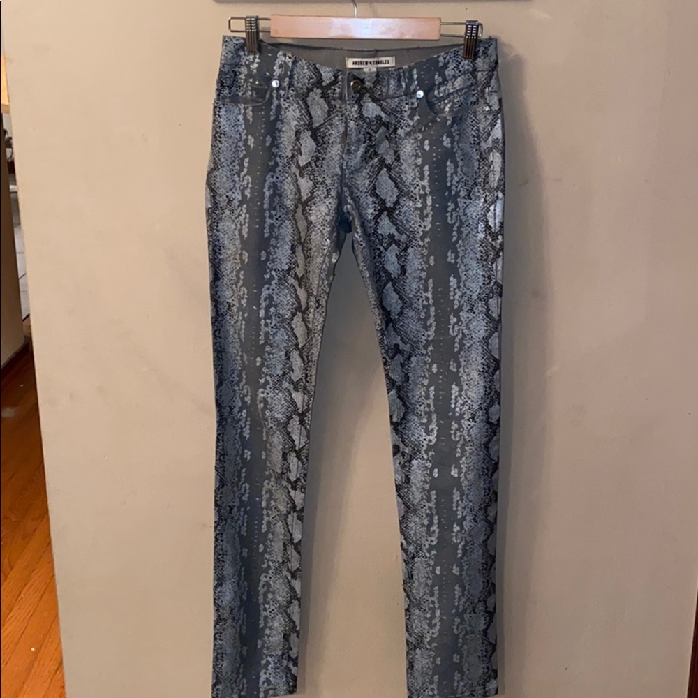 Fake snakeskin print jeans- new!